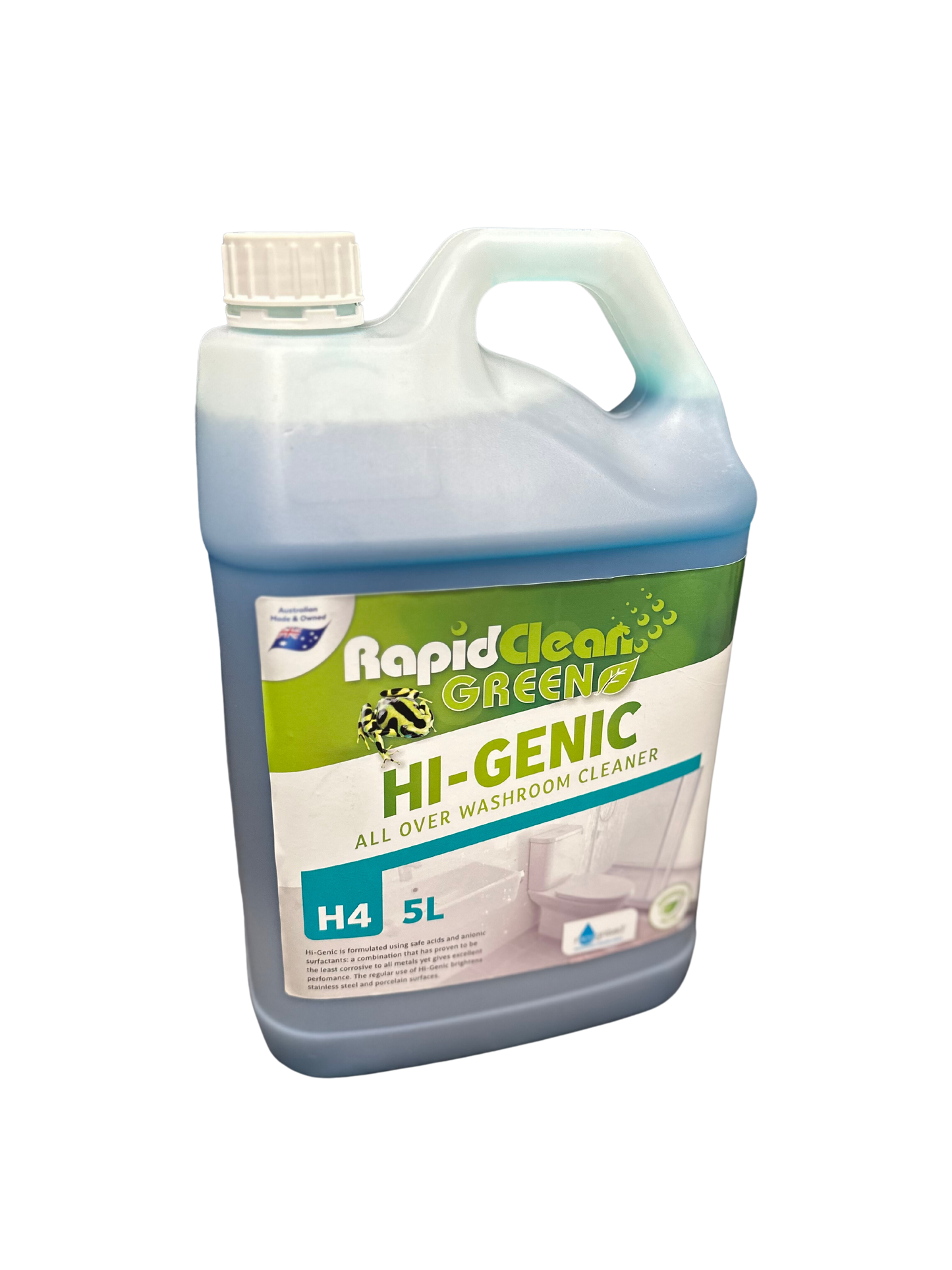 Hi-Genic is formulated using safe acids and anionic surfactants: a combination that has proven to be the least corrosive to all metals yet gives excellent performance. The regular use of Hi-Genic brightens stainless steel and porcelain surfaces. Mackay