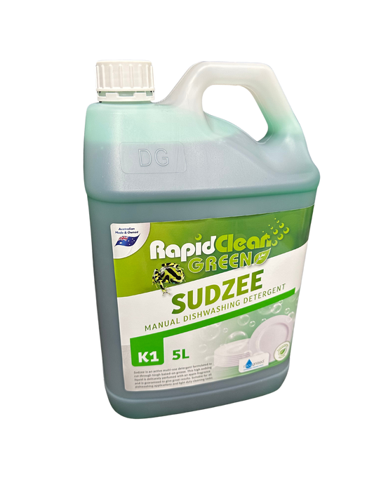 Sudzee is an active multi-use detergent formulated to cut through tough baked-on grease. This high sudsing liquid is delicately perfumed with an apple fragrance and is guaranteed to give great results. Suitable for all dishwashing applications and light duty cleaning tasks. Mackay