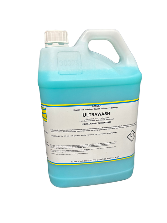 It has been specifically formulated to use in commercial laundries. It's powerful but mild surfactants quickly dissolve dirt, stains and grease from linen, towels and clothes. It contains a unique brightening agent to keep whites white and colours bright. Is suitable for hot and cold water.  NOTE: Biodegradable, Phosphate-Free, Septic Safe. Mackay