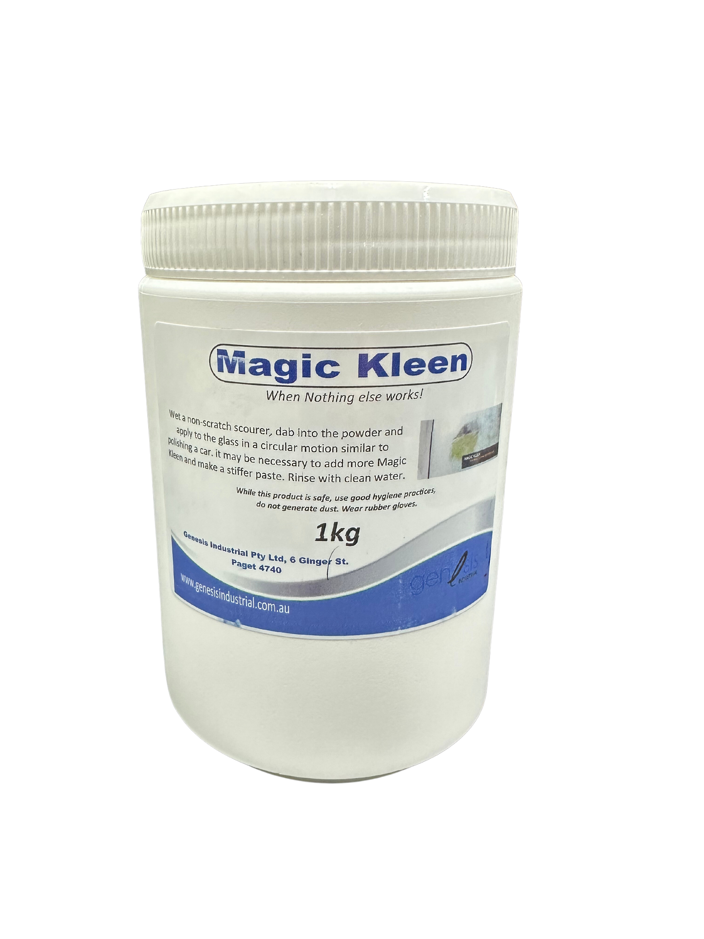 Concentrated, abrasive hard water stain remover for removing heavy-duty calcium build-up on windows, showers, baths and most surfaces. Mackay